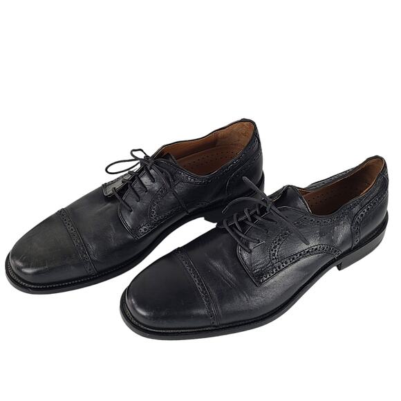 Men\'s Bostonian classic black leather wingtip shoes 9.5M grandpa academia main image 7